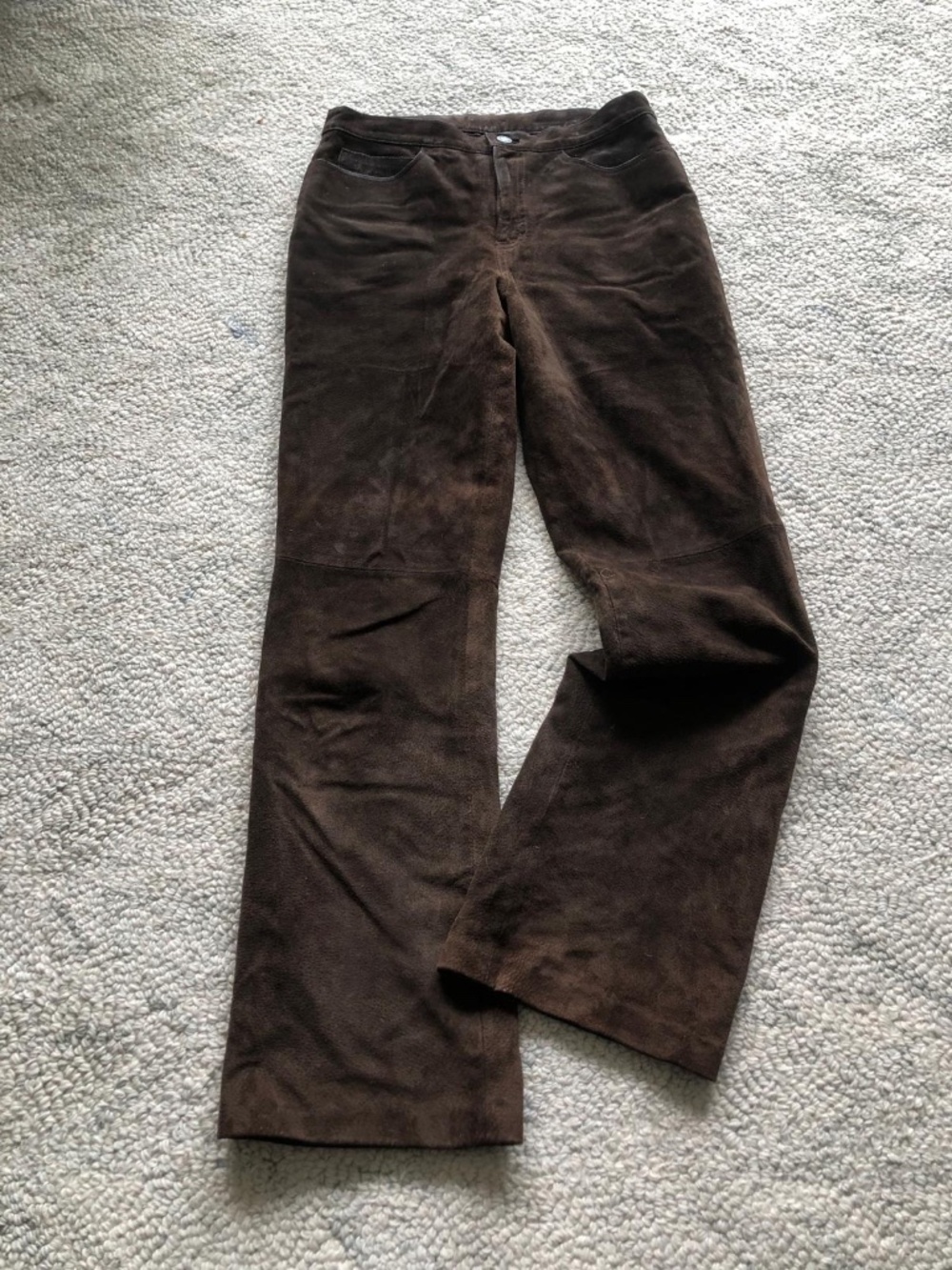 Brown Suede Bootcut Pants